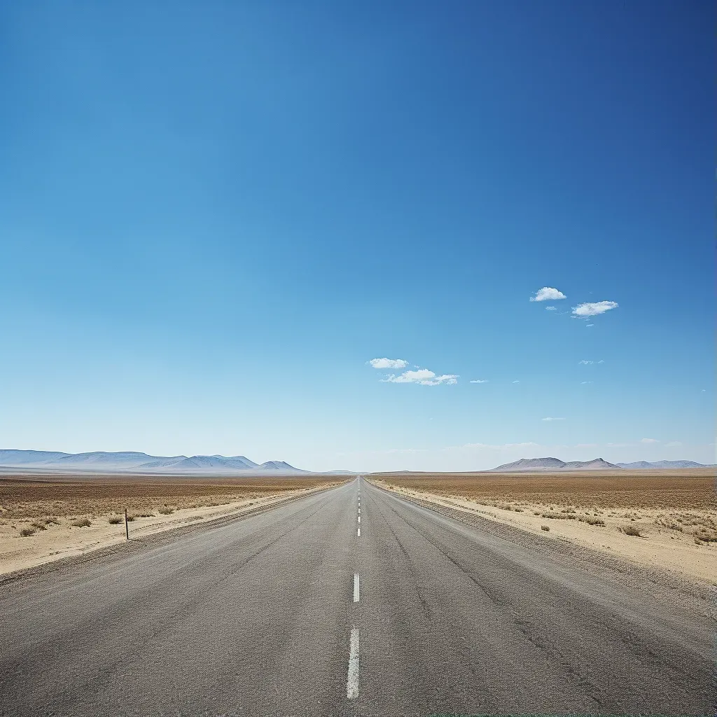 Image of an open road stretching towards a distant horizon - Image 1