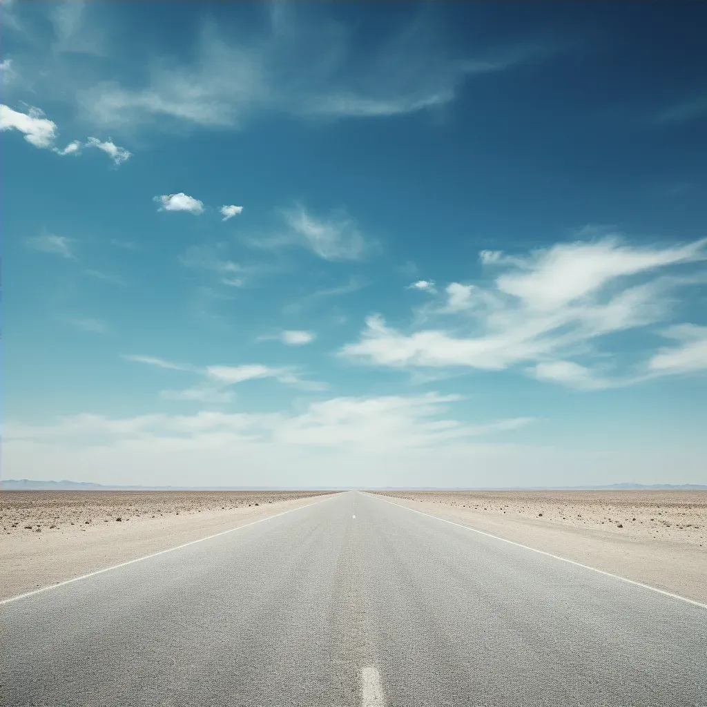 Image of an open road stretching towards a distant horizon - Image 4