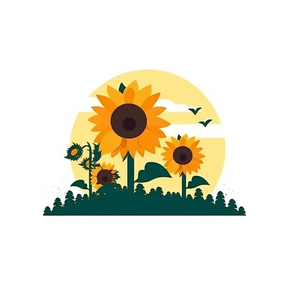 Sunflower Farm Logo with Blooming Sunflowers in a Field - Image 3