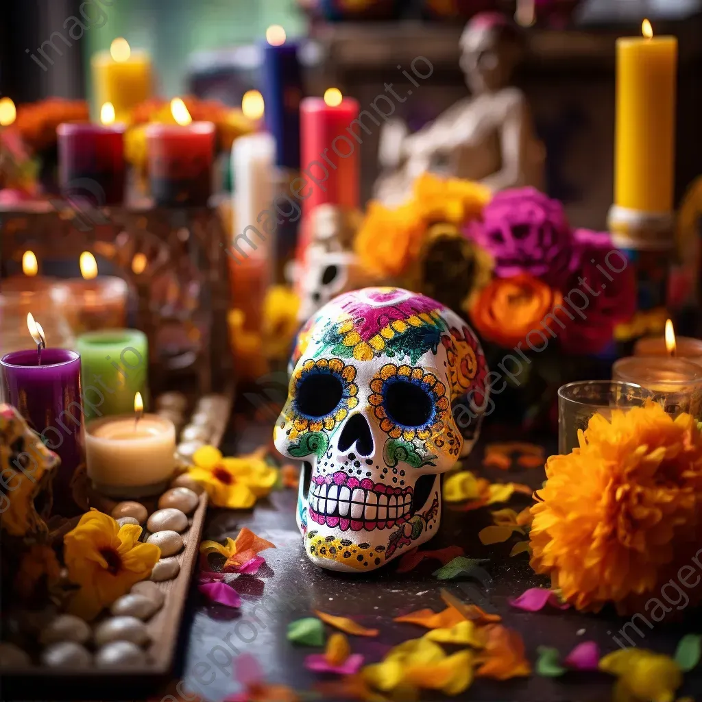 Day of the Dead celebration with altars and sugar skull decorations - Image 2