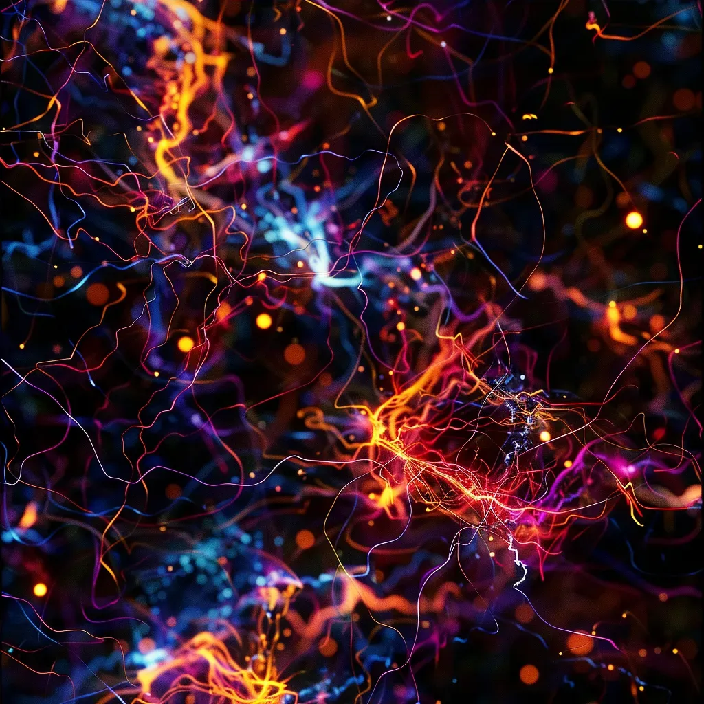 Abstract vibrant neural network with interconnected neurons and electrical impulses - Image 4