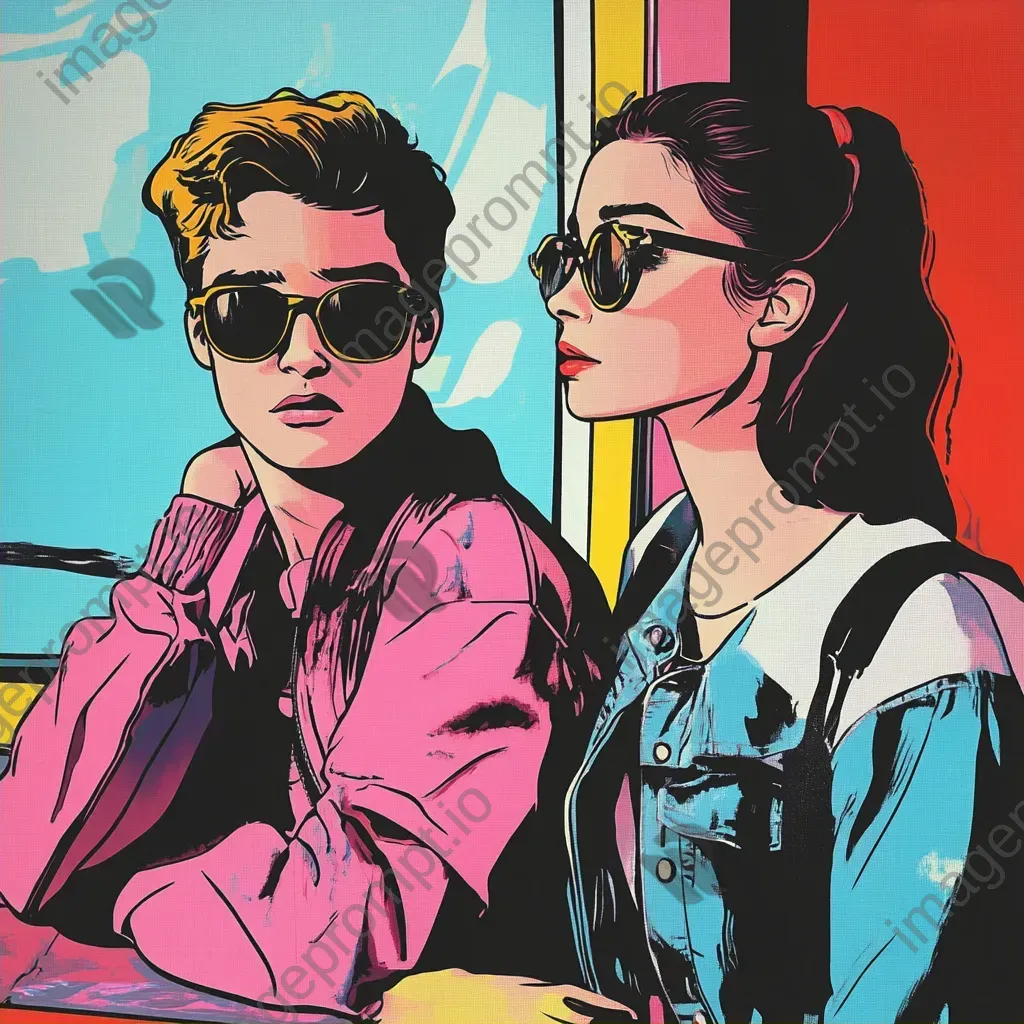 Pop art style depiction of a scene from a classic teen movie - Image 2