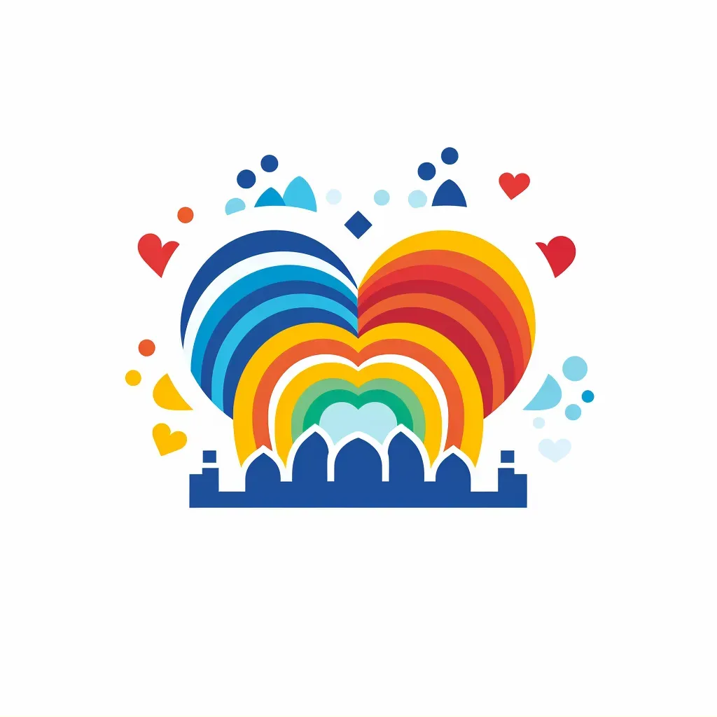 Playful and whimsical rainbow icon children