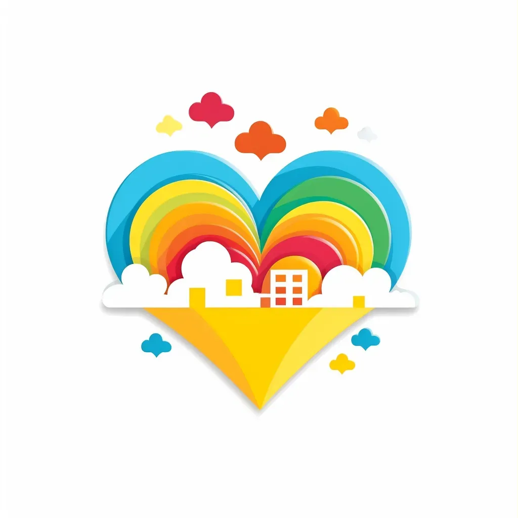 Playful and whimsical rainbow icon children