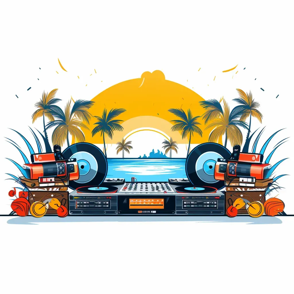 Summer music festival logo with beach party and DJ booth - Image 3