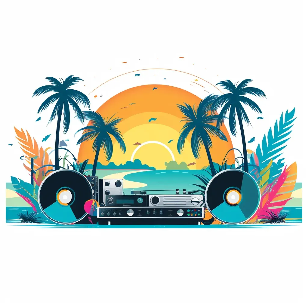 Summer music festival logo with beach party and DJ booth - Image 4