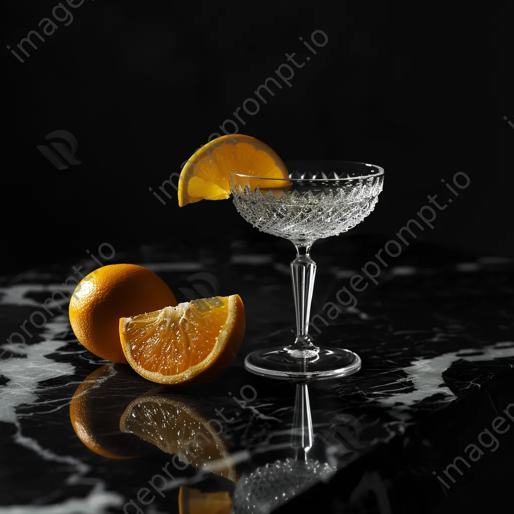 Crystal glass cocktail on a black marble surface - Image 3