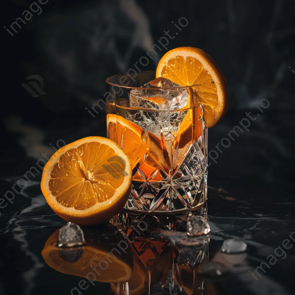 Crystal glass cocktail on a black marble surface - Image 4