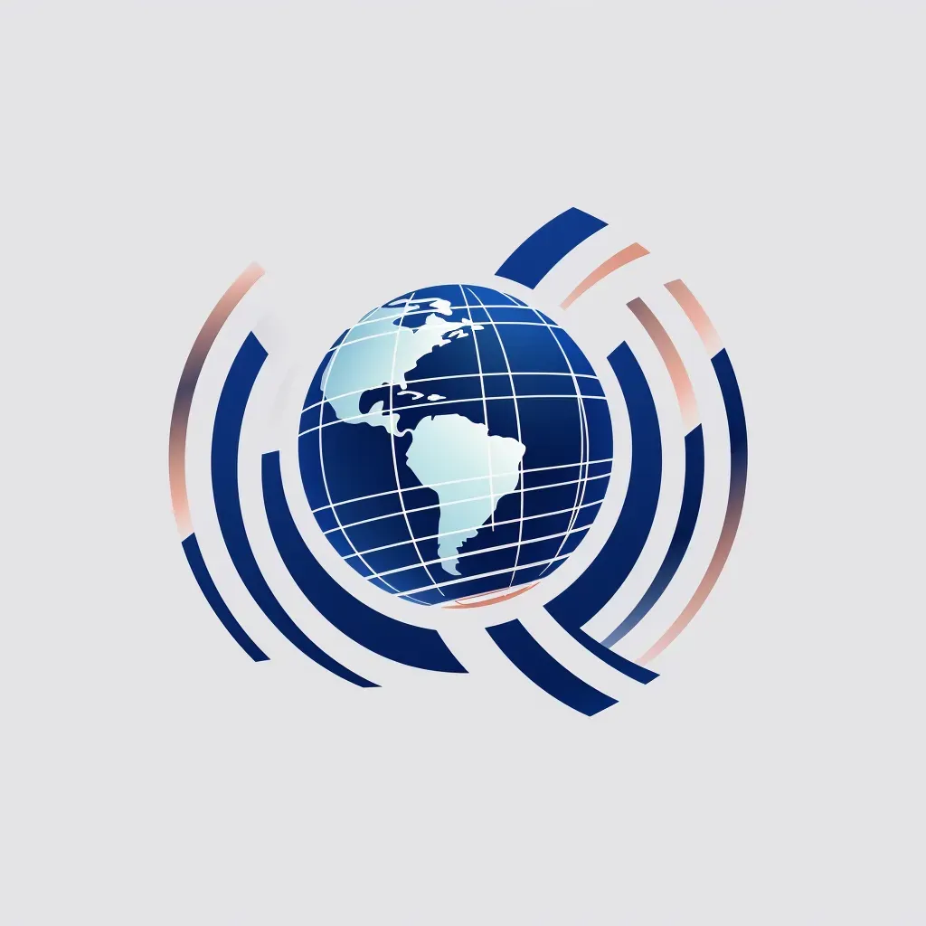 Bold and impactful news media company logo with a stylized globe icon in blue and white - Image 2