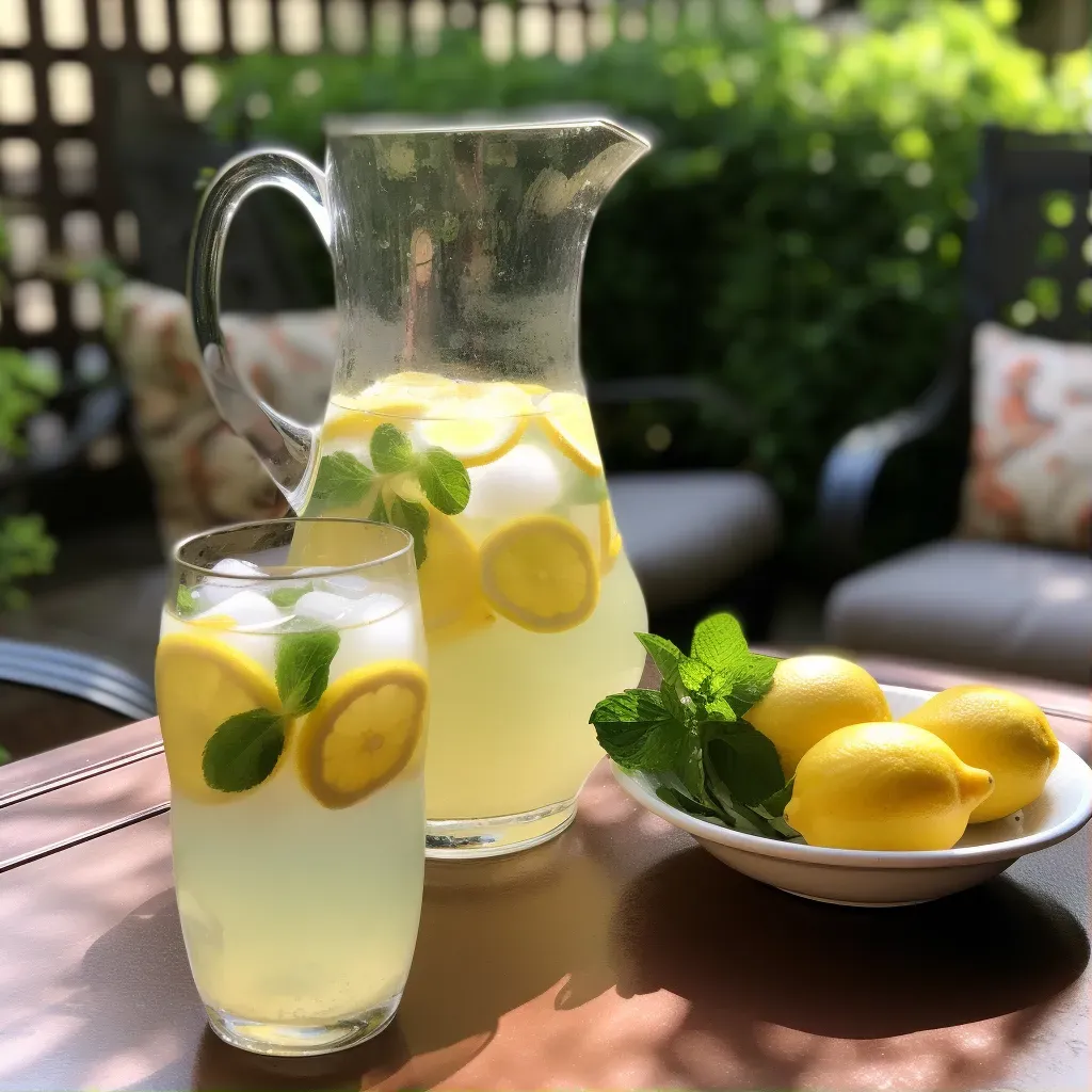 Refreshing lemonade pitcher with citrus and mint, shot on iPhone SE - Image 1