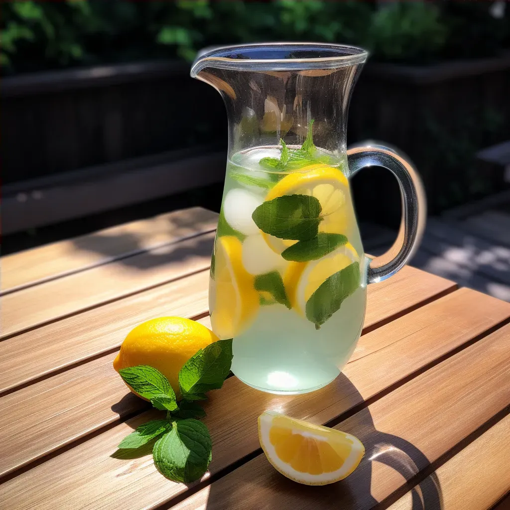 Refreshing lemonade pitcher with citrus and mint, shot on iPhone SE - Image 4