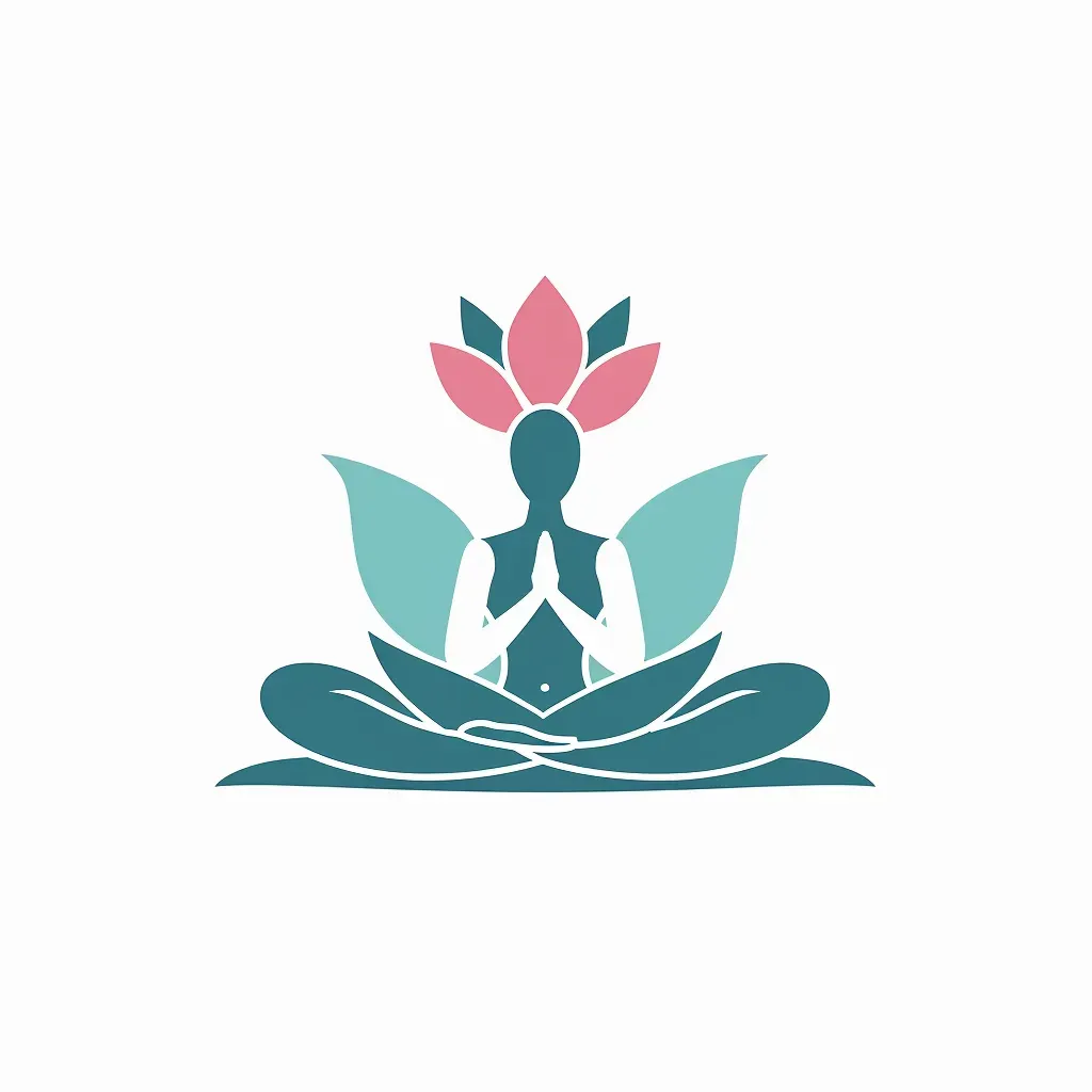 Yoga studio logo with peaceful lotus flower design - Image 1