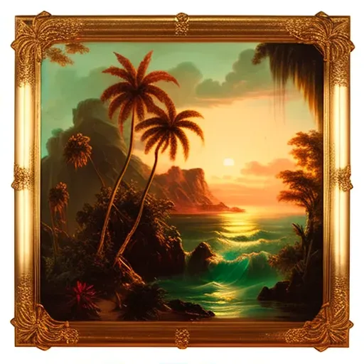 Scenic view of a tropical island at sunrise with palm trees and turquoise waters - Image 2