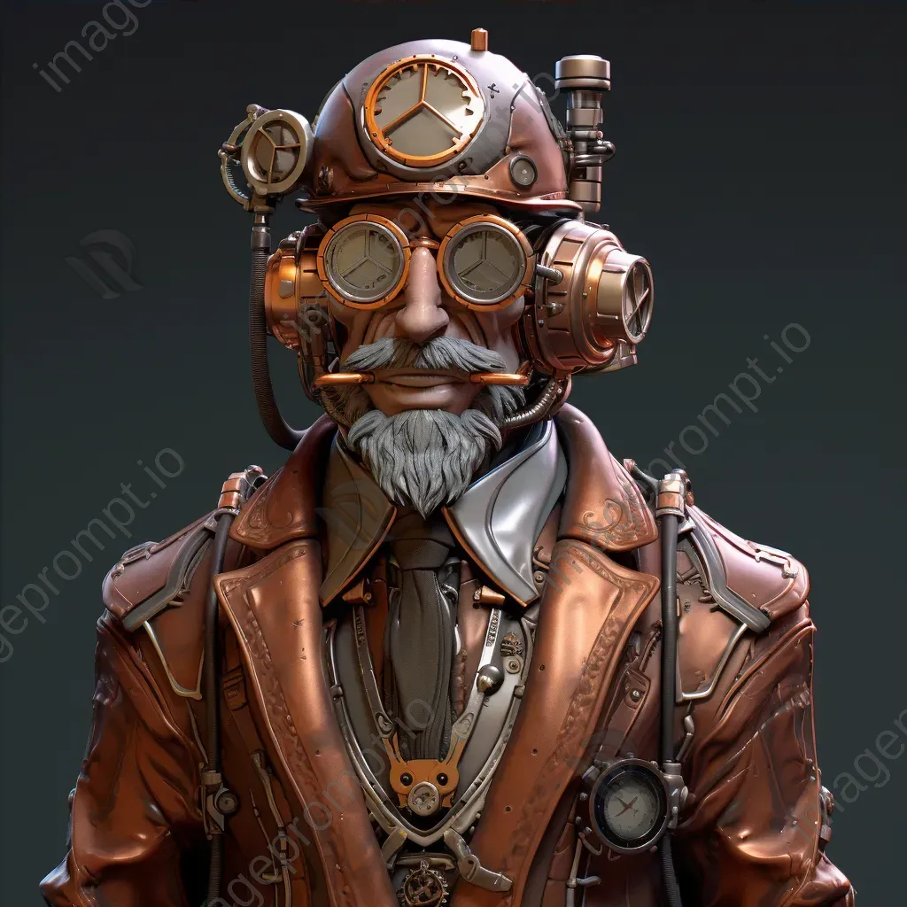 Low-poly steampunk inventor with detailed gear mechanisms - Image 4