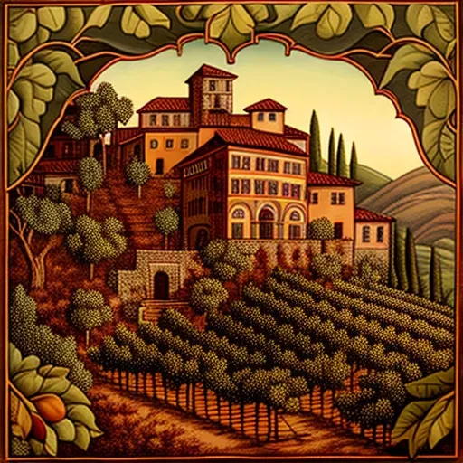 Italian vineyard with Indian architectural elements - Image 2