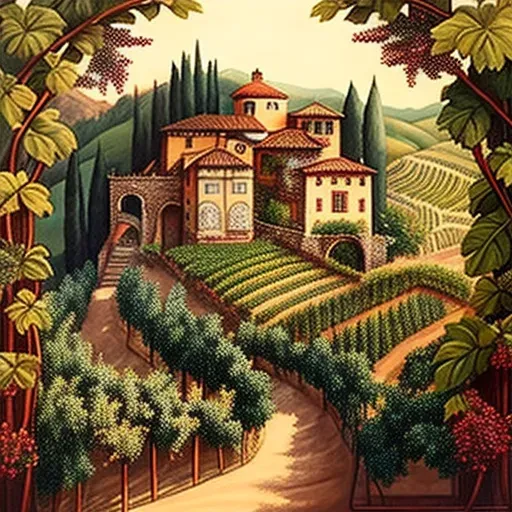 Italian vineyard with Indian architectural elements - Image 4