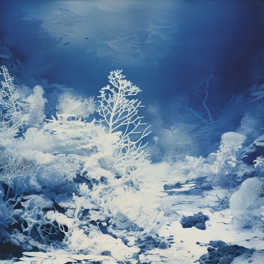 Image of a bleached coral reef symbolizing ocean warming - Image 1