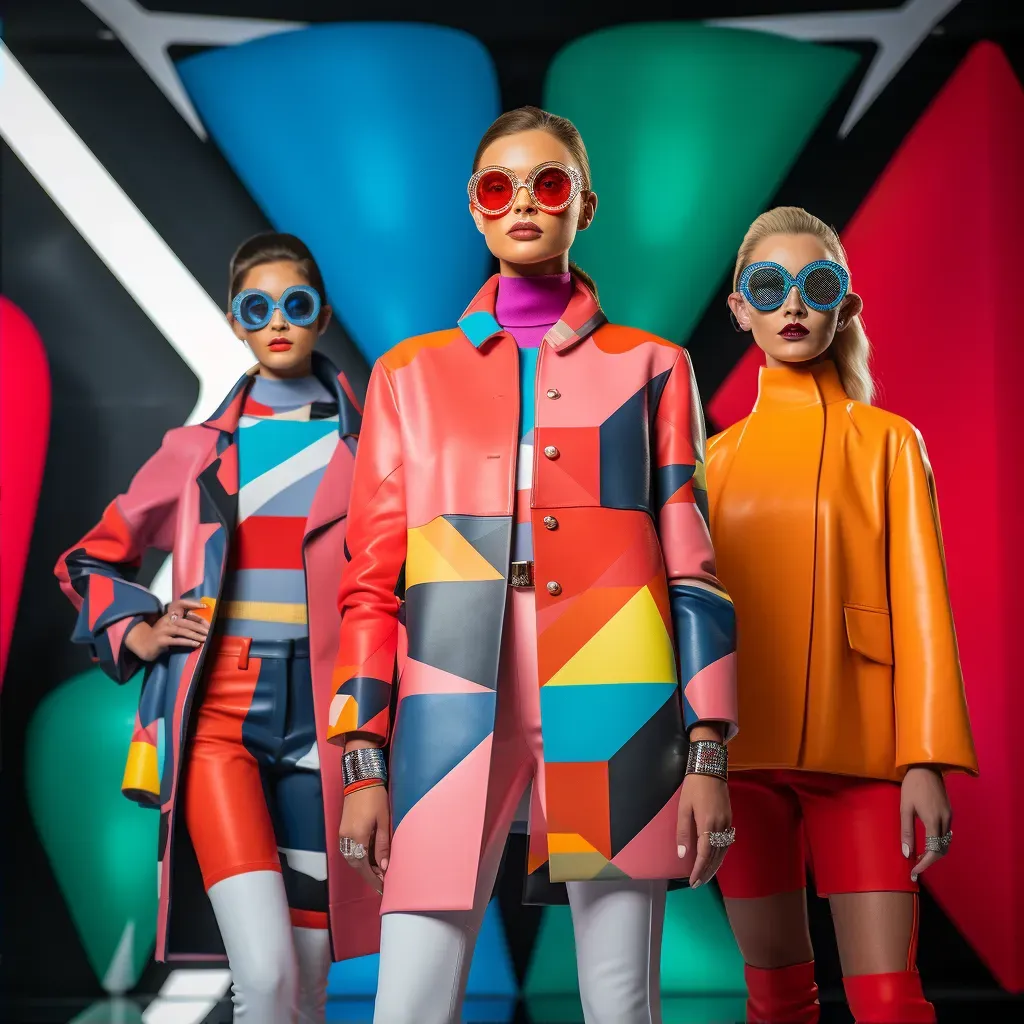 Colorful avant-garde fashion runway scene - Image 2