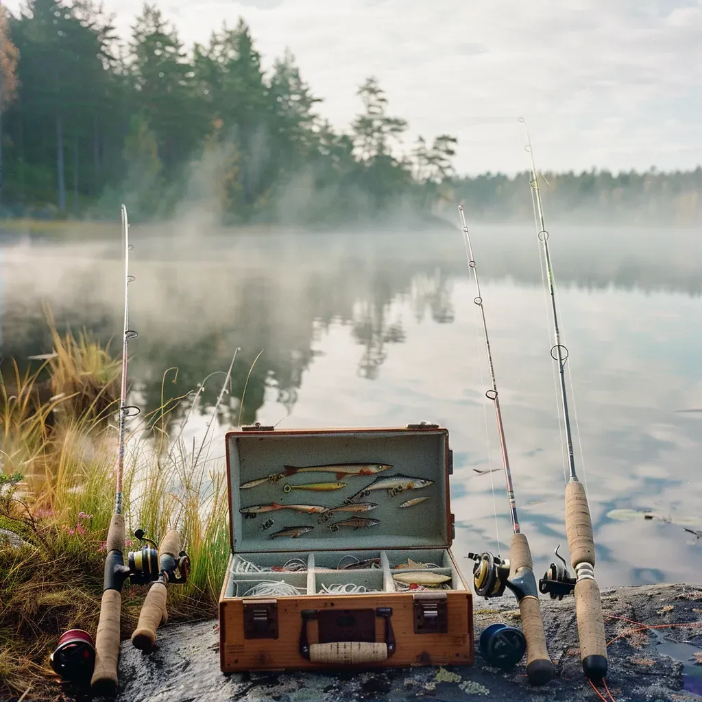 fishing gear by lake - Image 2