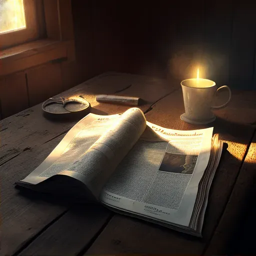 Contrasting books on table under warm lighting - Image 2