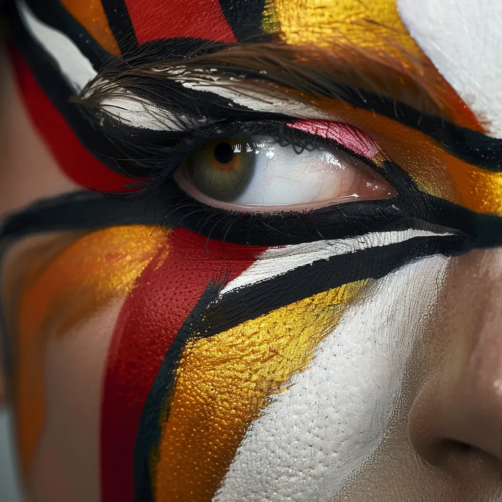 Extreme close-up of abstract geometric makeup design - Image 1