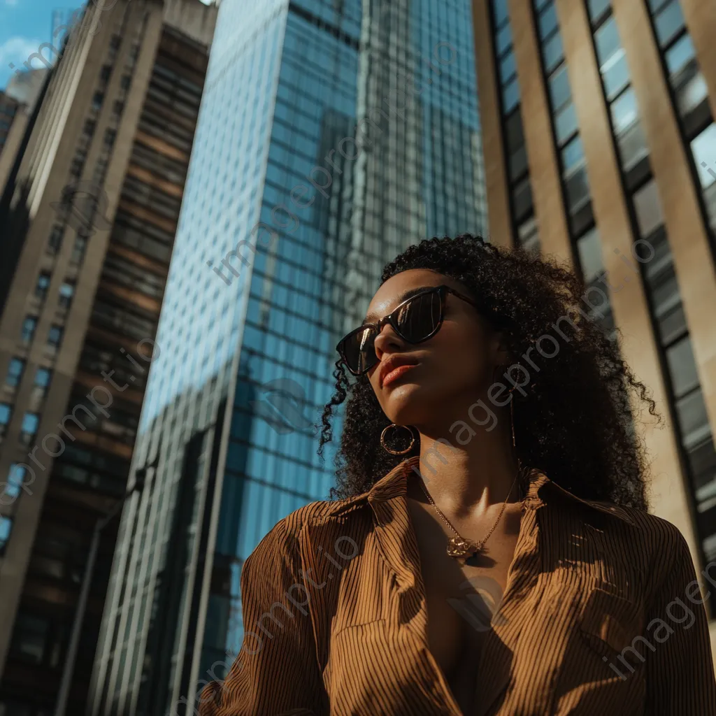 Fashion influencer taking photos against an urban backdrop - Image 4