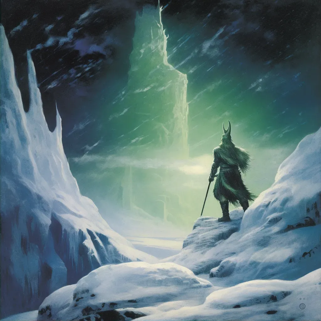 Viking warrior on snowy cliff in image prompt - Image 2