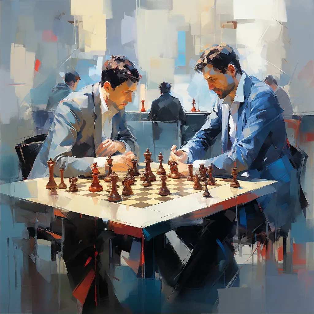 Chess game with animated pieces depicting dreamscape conflicts - Image 2