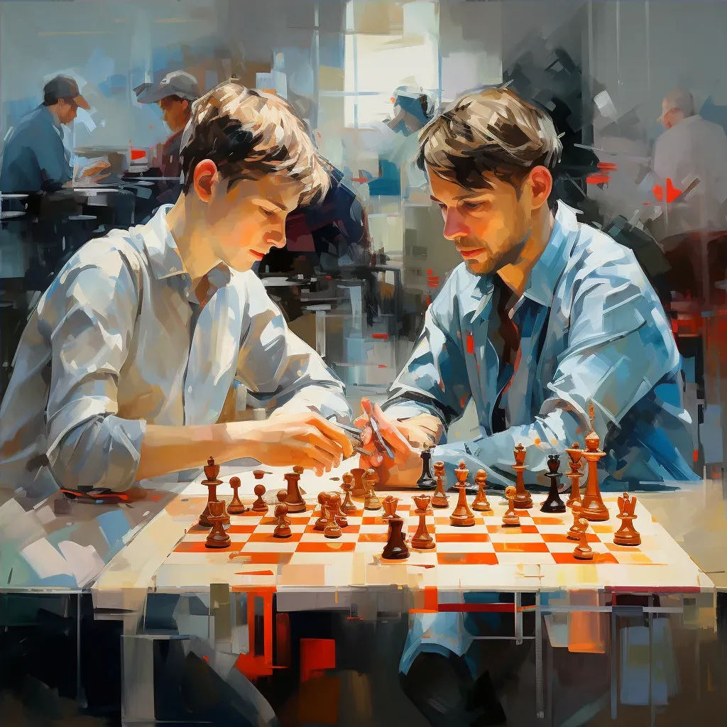 Chess game with animated pieces depicting dreamscape conflicts - Image 4