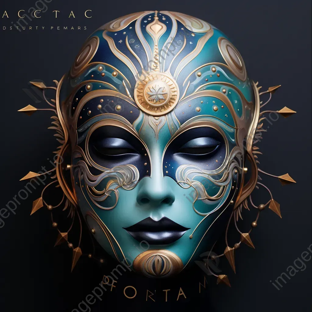 Body painting featuring zodiac signs in celestial colors, blended with art deco and minimalist influences - Image 1