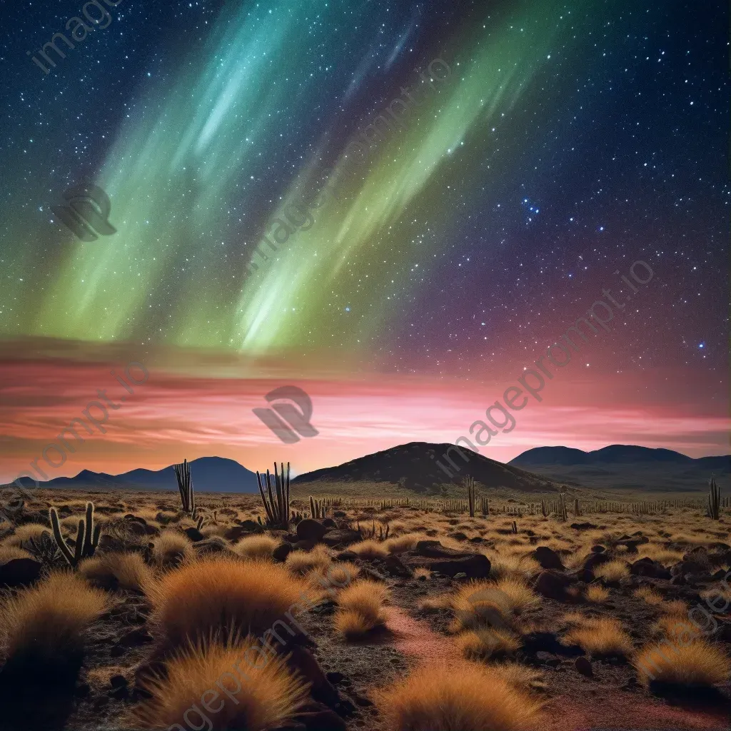 Aurora australis above desert landscape - Image 1
