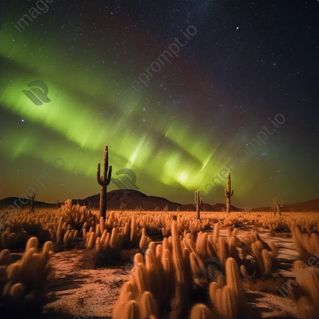 Aurora australis above desert landscape - Image 2