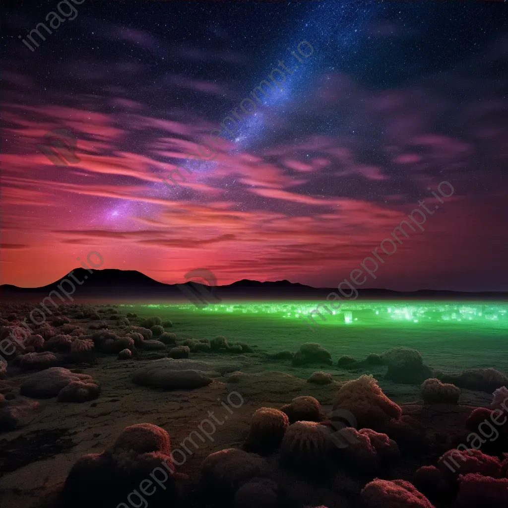Aurora australis above desert landscape - Image 4