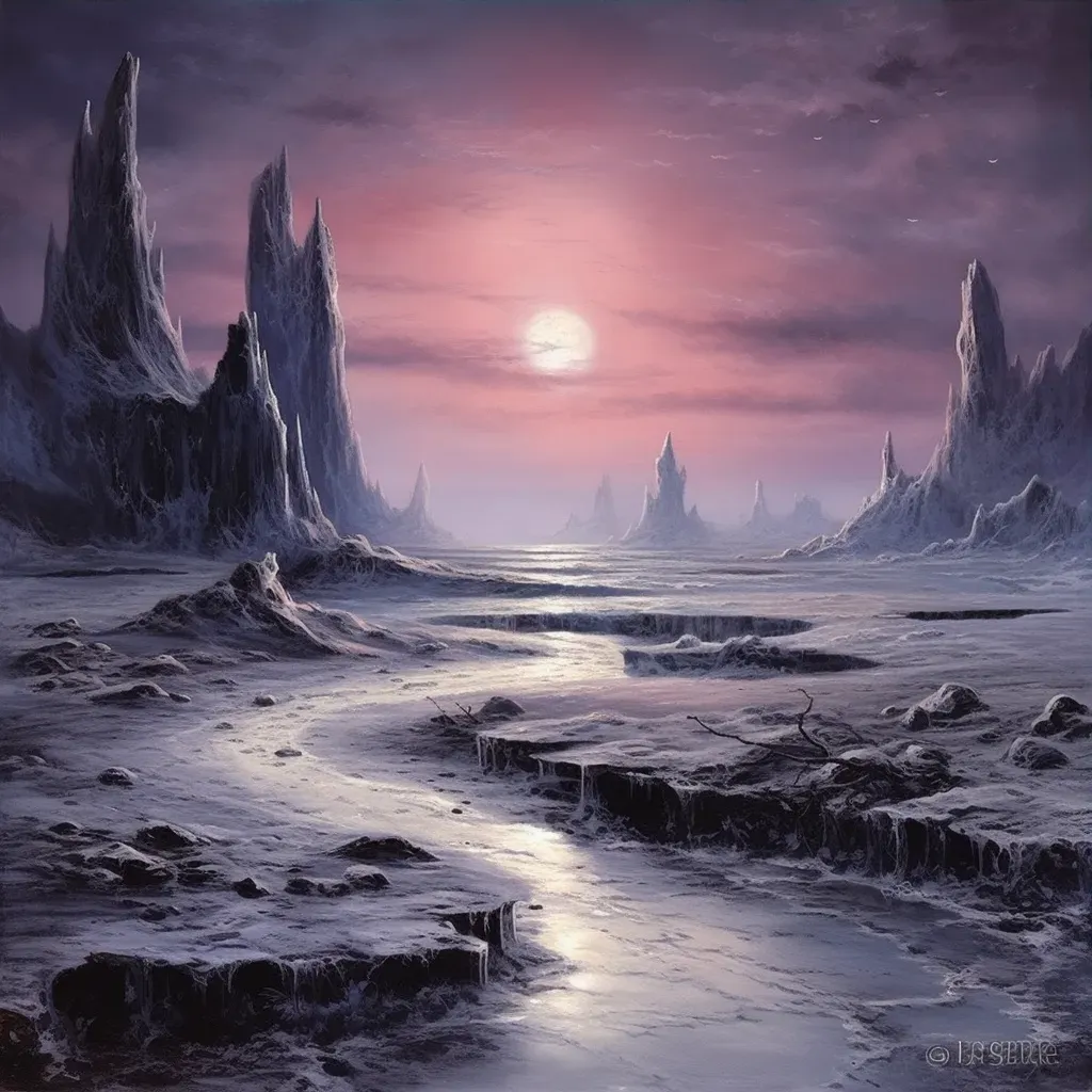 Image of icy landscape on a distant moon with geysers - Image 3