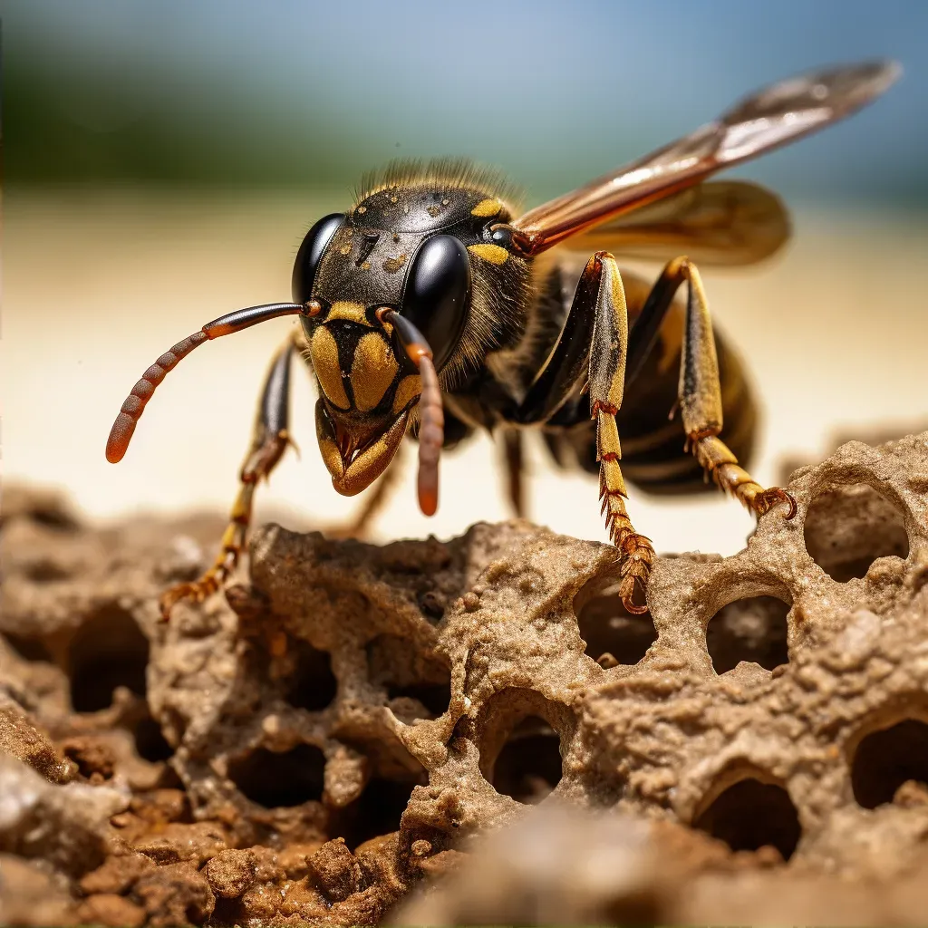 wasp building nest - Image 2