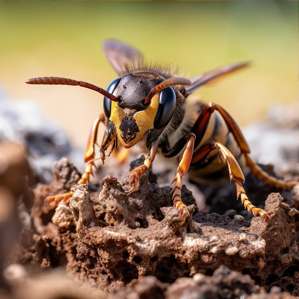 wasp building nest - Image 3