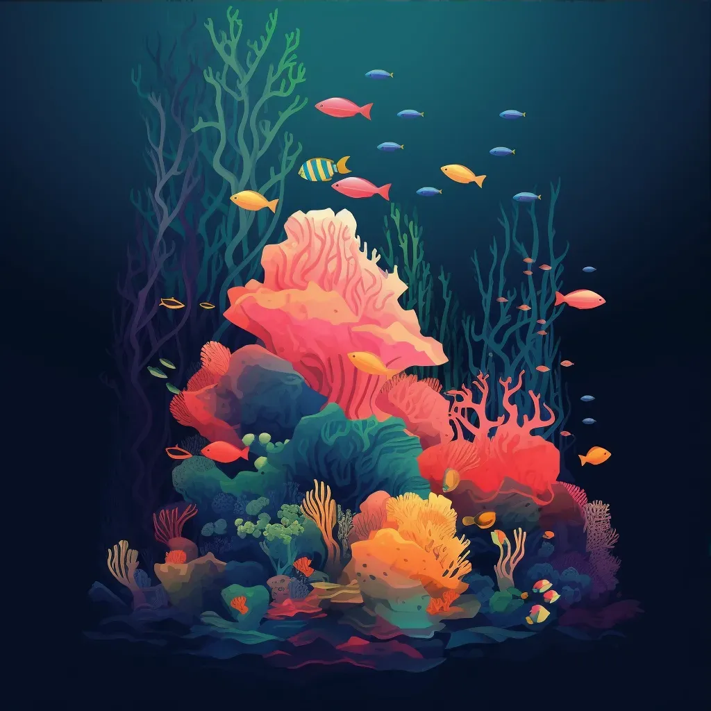 Underwater scene with colorful coral, tropical fish, and filtered light - Image 3