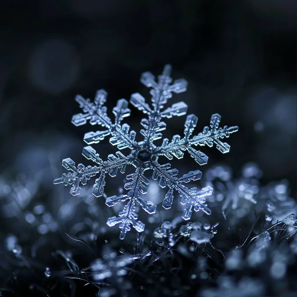 close-up of snowflakes - Image 1