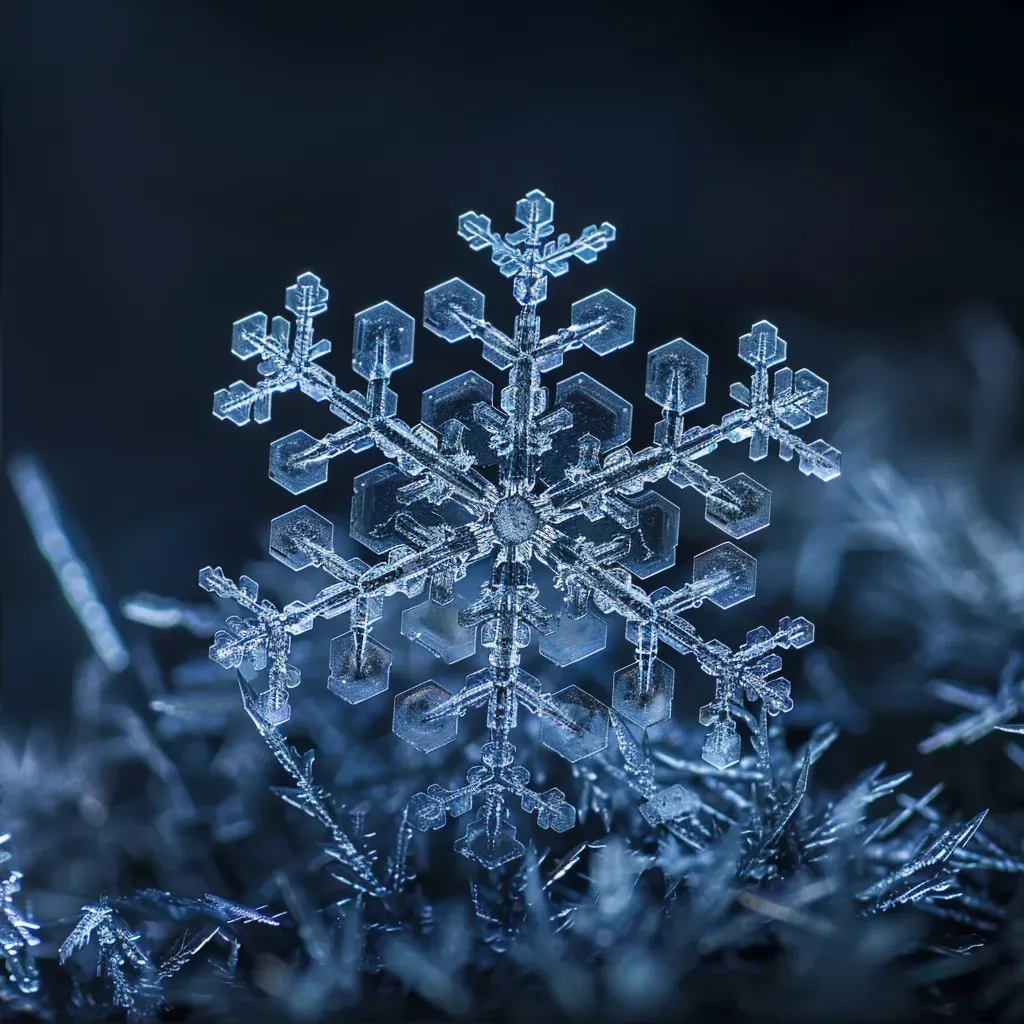 close-up of snowflakes - Image 2