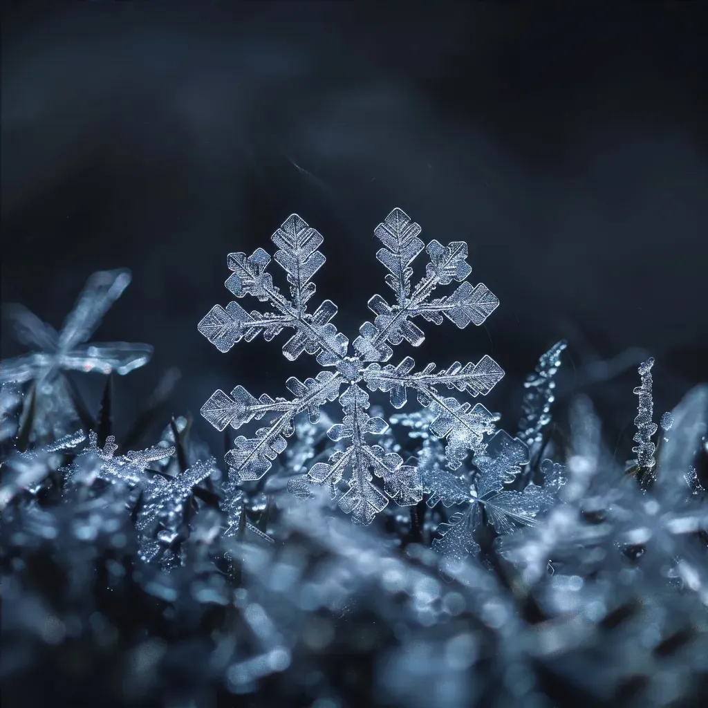 close-up of snowflakes - Image 4