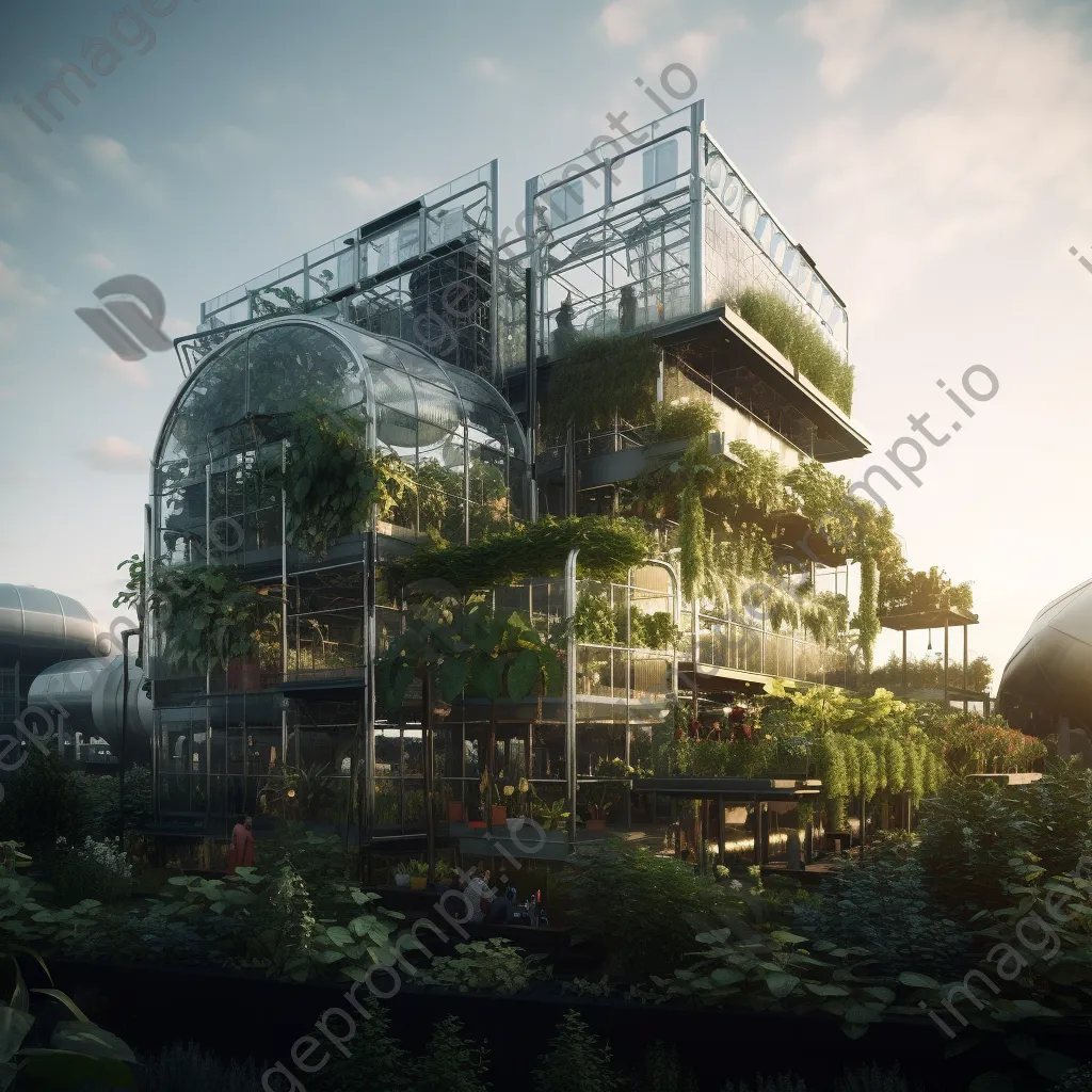 Futuristic greenhouse within a city block - Image 3