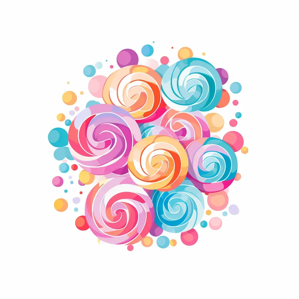 Pastel Candy Shop Logo with whimsical pastel candies in a swirl - Image 2