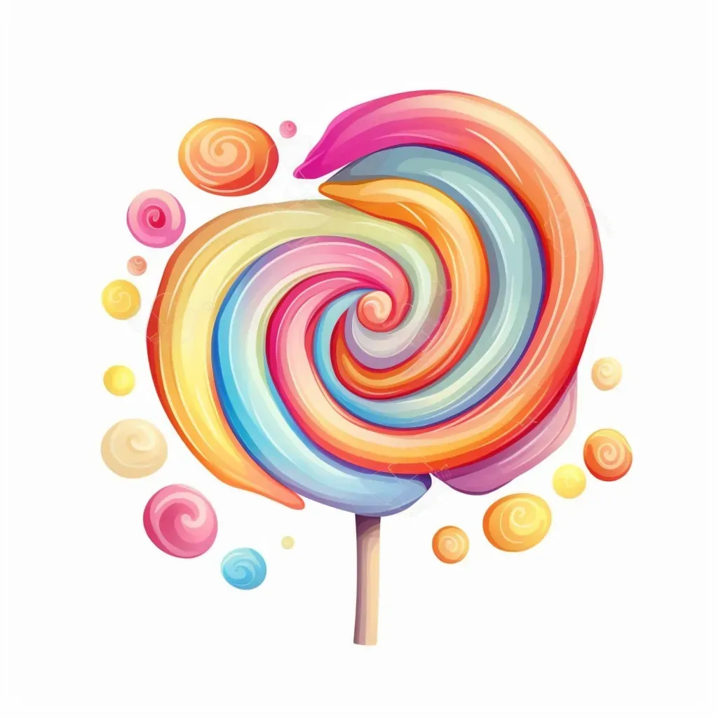 Pastel Candy Shop Logo with whimsical pastel candies in a swirl - Image 4