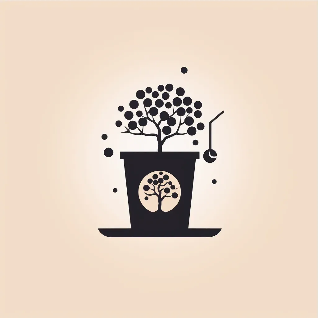 Minimalist bubble tea cup logo in monochromatic colors - Image 3