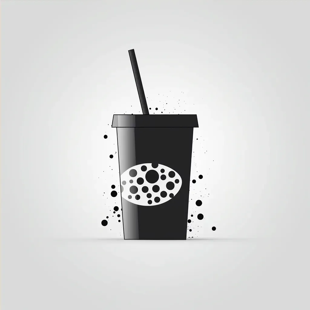 Minimalist bubble tea cup logo in monochromatic colors - Image 4