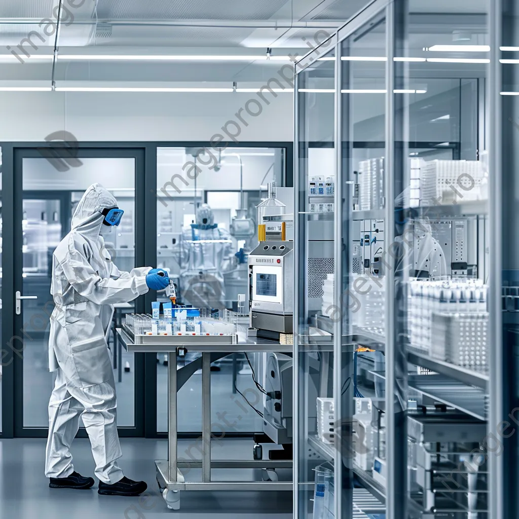 A laboratory technician in a lab analyzing samples with advanced equipment. - Image 2