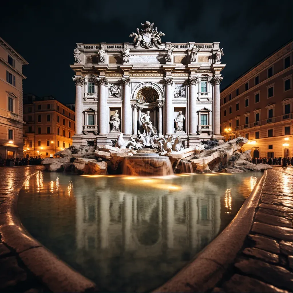 Rome Trevi Fountain night - Image 1