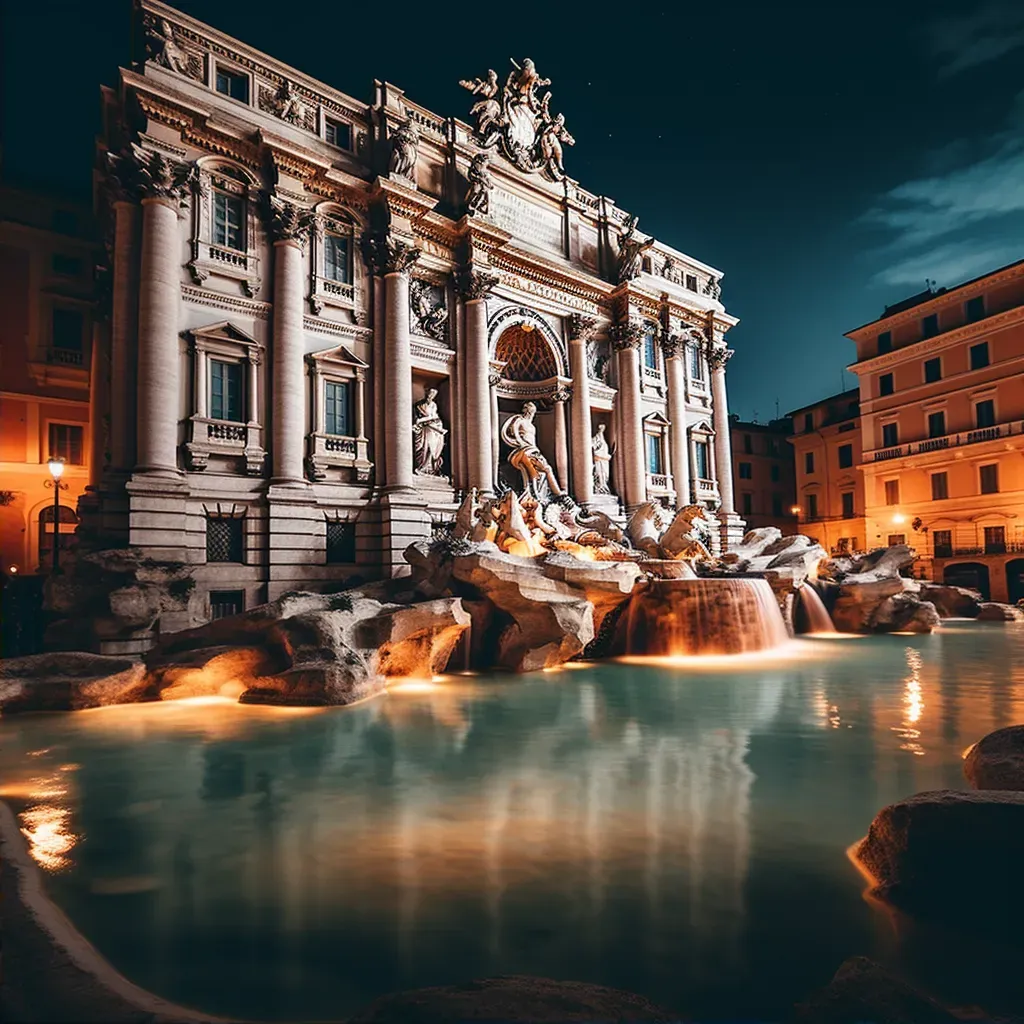 Rome Trevi Fountain night - Image 2