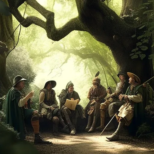 Legendary outlaw planning next adventure in forest under dappled sunlight - Image 2