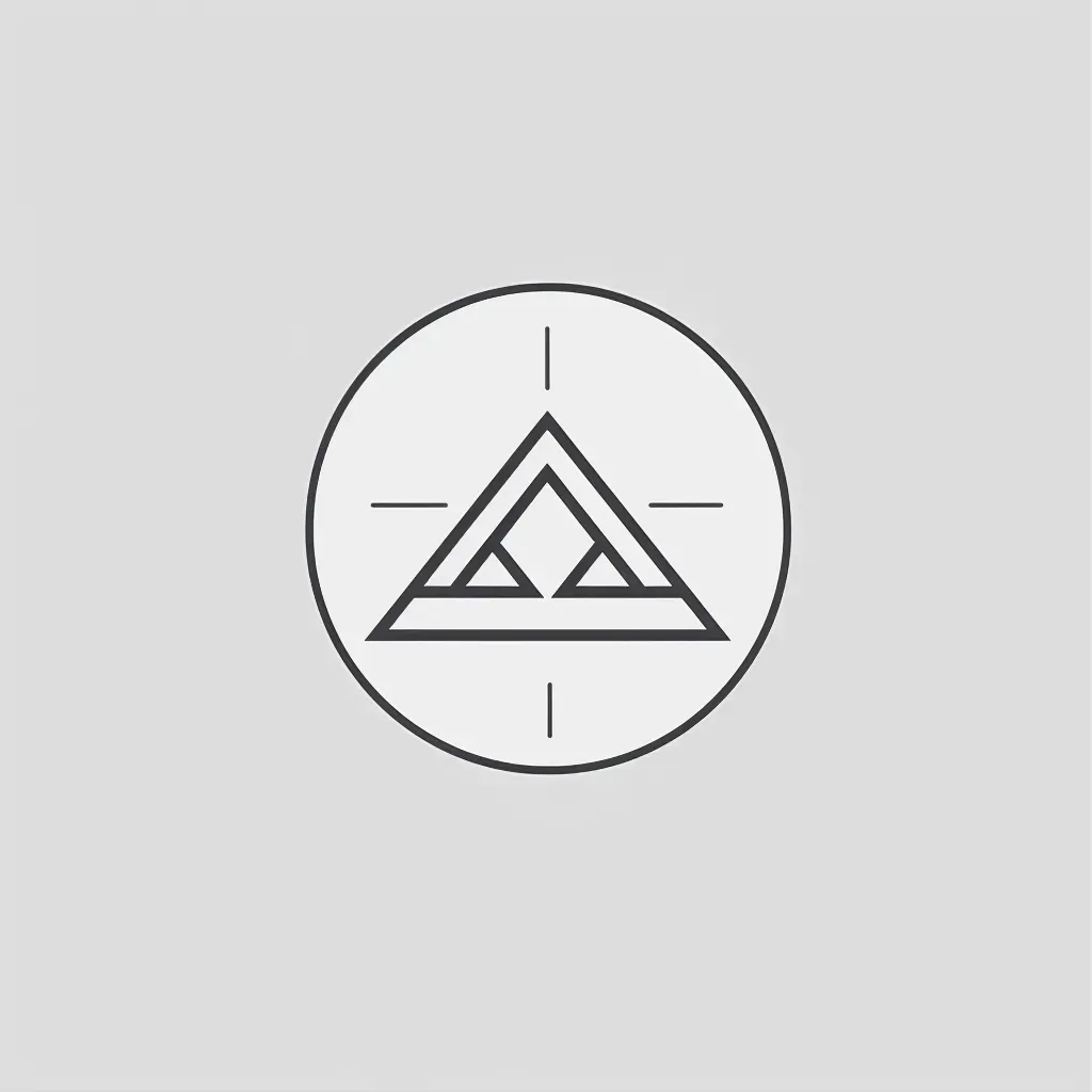 Minimalistic Nordic symbol logo for Scandinavian fashion label in white and gray - Image 1